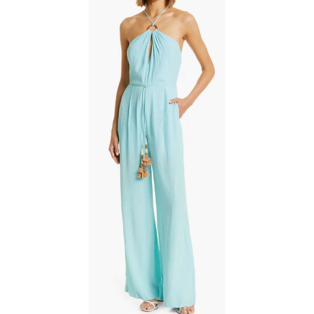 TOCCIN O-Ring Halter Neck Jumpsuit in Mist NWT Size 2